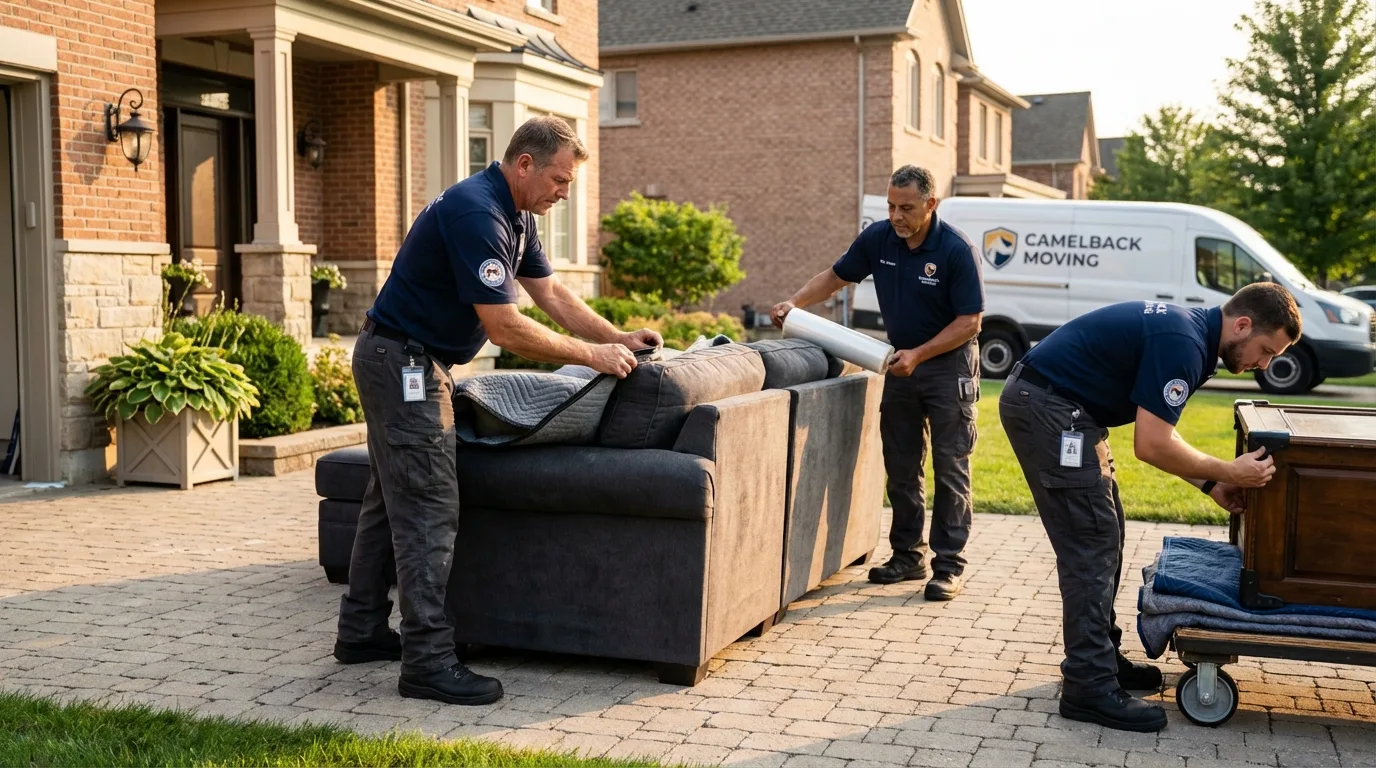 Large estate moving crew wrapping furniture in Vancleave, MS
