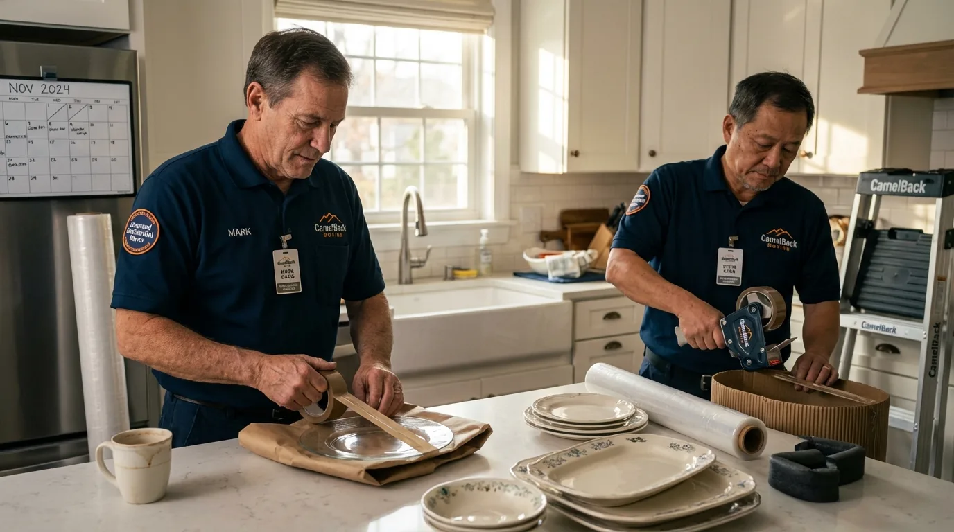 Professional crew packing kitchen dishware in Vancleave, MS